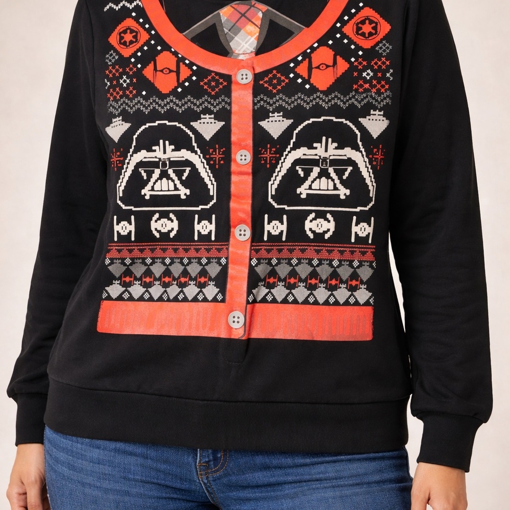 Star Wars Darth Vader Graphic Sweatshirt Women’s XL Black Graphic Top